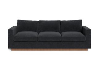The Lowe Sofa in brown reflects minimalistic home design